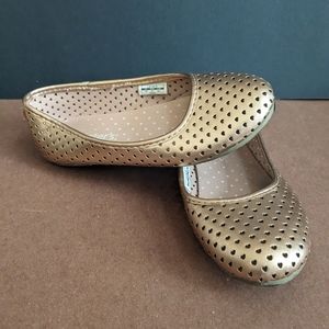 Girls Rose Gold Heart Flats size 13